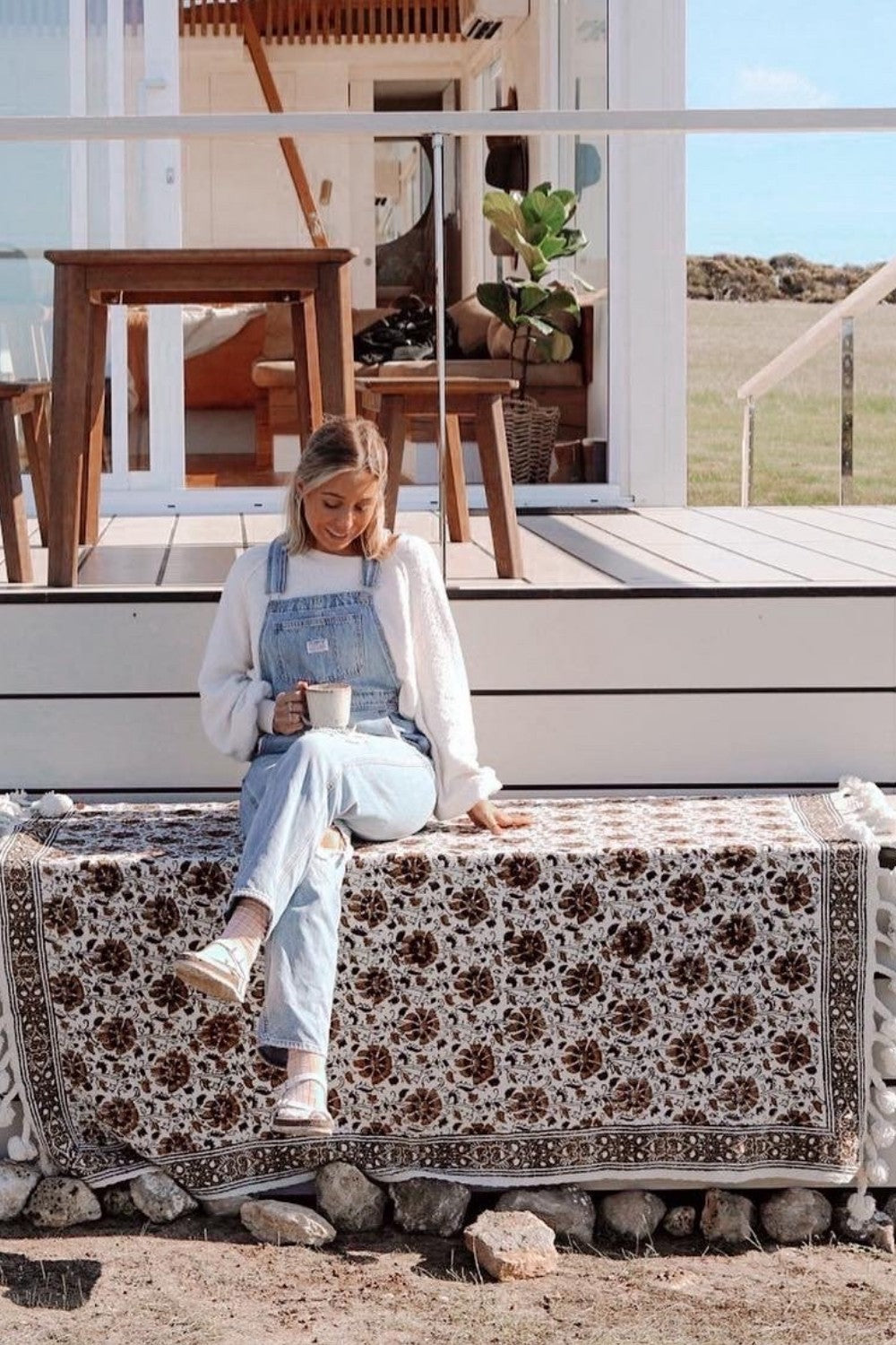 Wild Bloom Rug by Wild Throw Co. - Cream