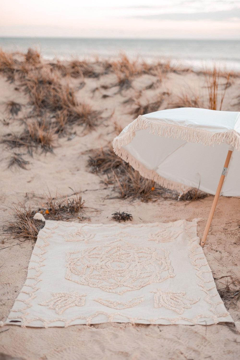 Wild Mandala Rug by Wild Throw Co. - White